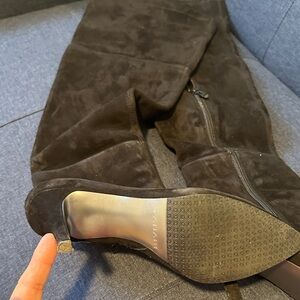 Tahari Black Suede Heeled Boots